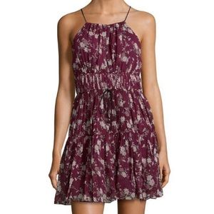 Cinq á sept purple floral silk dress